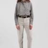 Chemise en coton ivoire microimprimé graphique coupe Regular