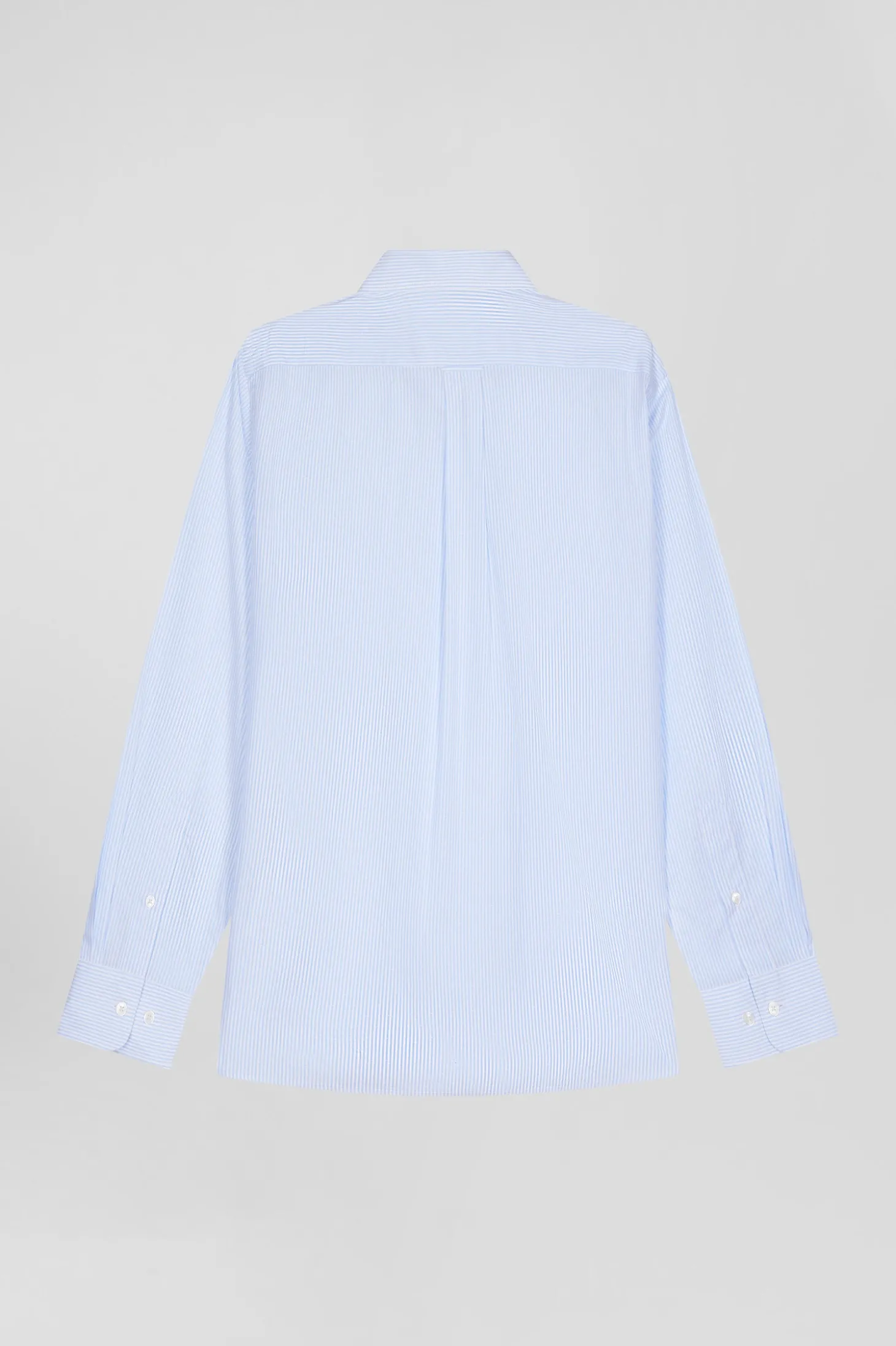 Chemise en coton jacquard rayé ciel coupe Regular