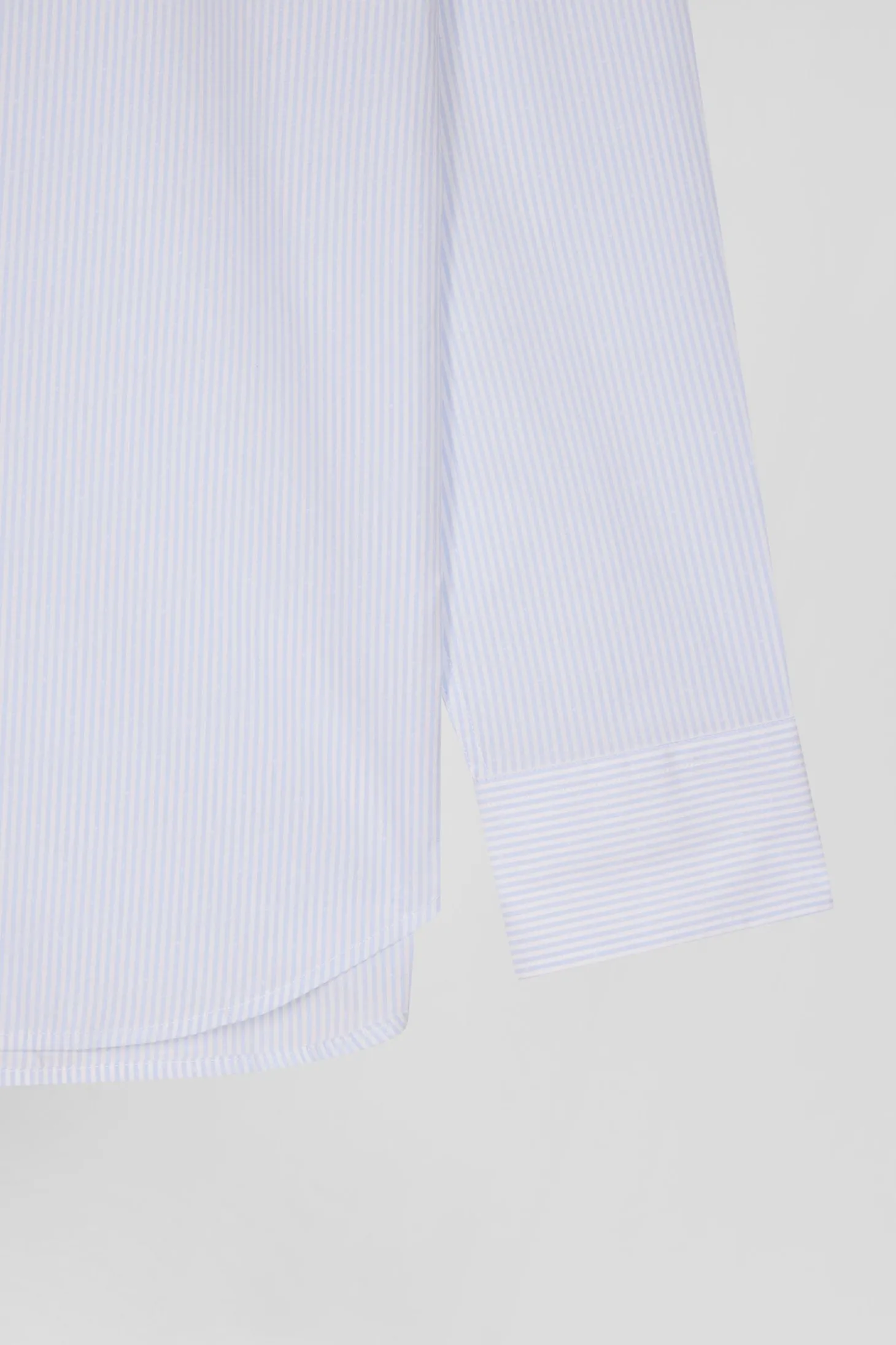 Chemise en coton jacquard bleu ciel à rayures bâtons coupe Regular