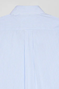 Chemise en coton jacquard rayé ciel coupe Regular