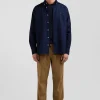 Chemise en coton oxford bleu marine coupe Regular broderie dos