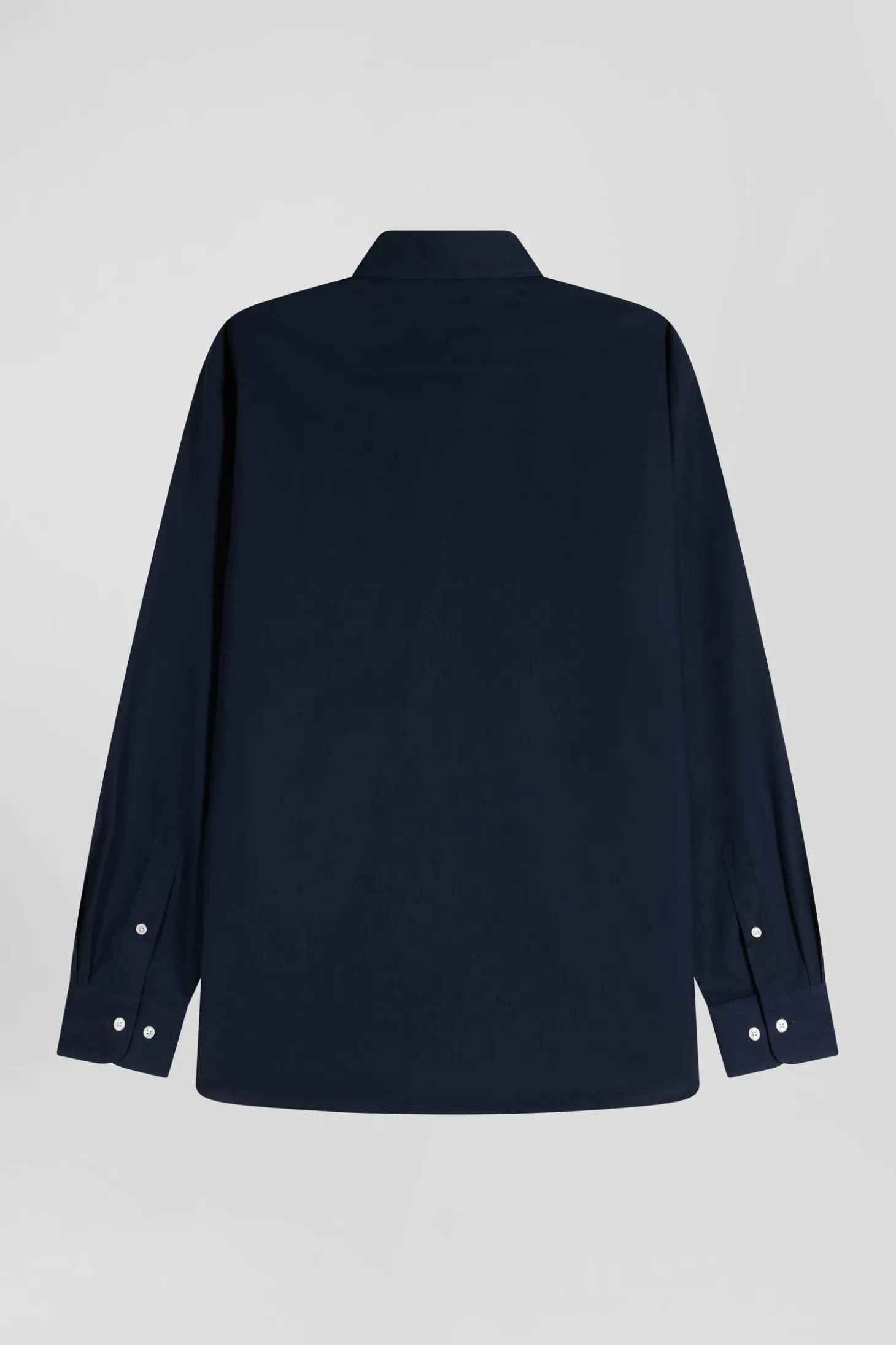 Chemise en coton Oxford bleu marine nœud papillon cerclé coupe Regular