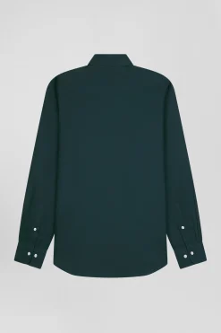 Chemise en coton Oxford vert nœud papillon cerclé coupe Regular