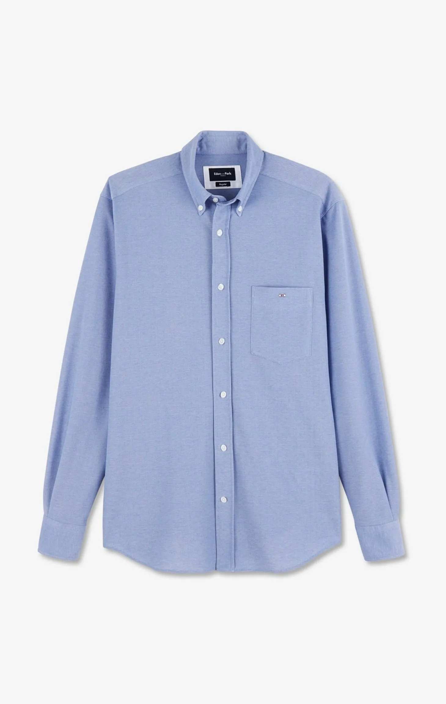 Chemise en coton pinpoint bleu
