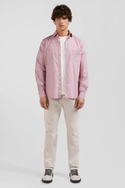 Chemise en coton rose coupe Slim