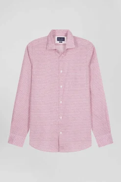 Chemise en coton rose coupe Slim