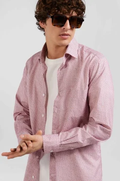 Chemise en coton rose coupe Slim