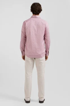 Chemise en coton rose coupe Slim