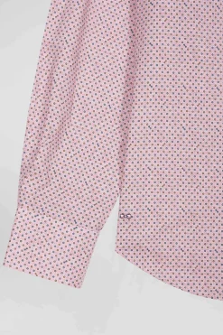 Chemise en coton rose coupe Slim