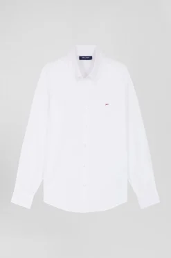 Chemise en coton uni blanche en coton oxford coupe Regular