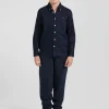Chemise en coton uni bleu marine en coton oxford coupe Regular