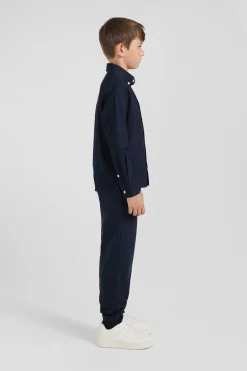 Chemise en coton uni bleu marine en coton oxford coupe Regular