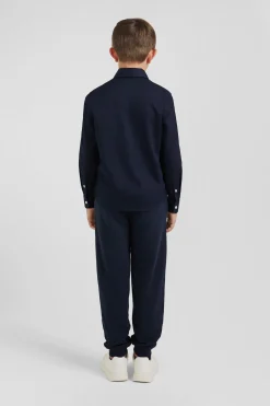 Chemise en coton uni bleu marine en coton oxford coupe Regular