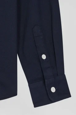 Chemise en coton uni bleu marine en coton oxford coupe Regular