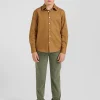 Chemise en coton uni camel en coton oxford coupe Regular