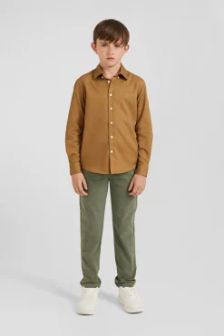 Chemise en coton uni camel en coton oxford coupe Regular