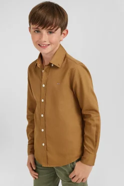Chemise en coton uni camel en coton oxford coupe Regular