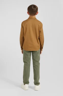 Chemise en coton uni camel en coton oxford coupe Regular