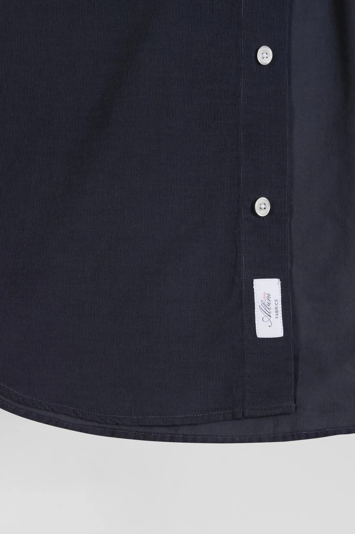 Chemise en coton uni gris anthracite col boutonné et poche poitrine coupe Regular