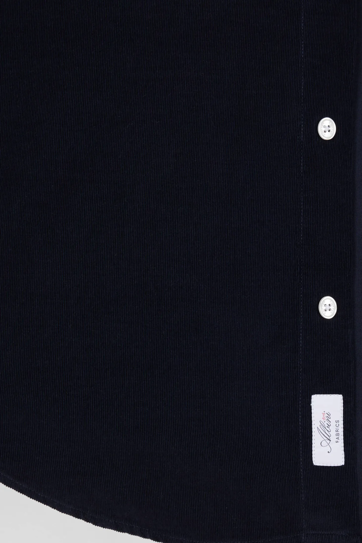 Chemise en coton uni marine col boutonné et poche poitrine coupe Regular