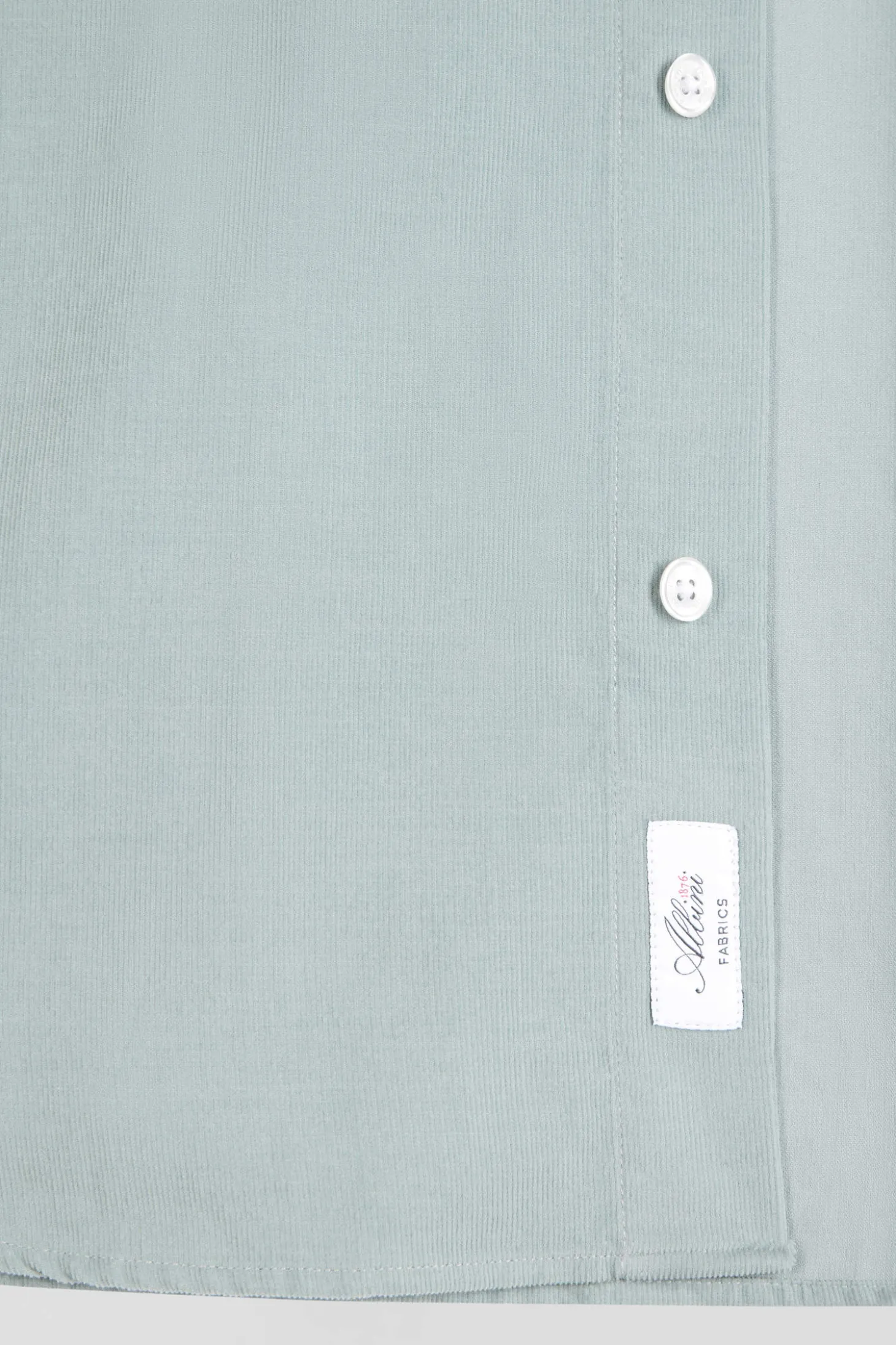 Chemise en coton uni vert d'eau col boutonné et poche poitrine coupe Regular