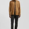 Chemise en piqué coton unie camel coupe Regular