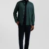 Chemise en piqué coton unie verte coupe Regular