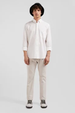 Chemise en piqué coton unie blanche coupe Regular