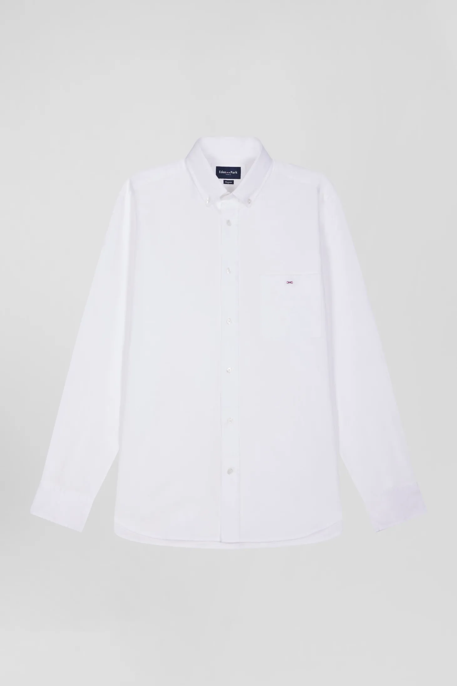Chemise en piqué coton unie blanche coupe Regular