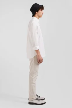 Chemise en piqué coton unie blanche coupe Regular