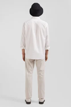 Chemise en piqué coton unie blanche coupe Regular