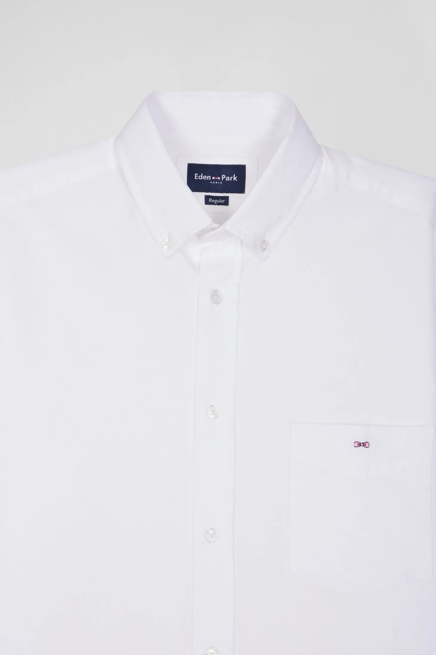 Chemise en piqué coton unie blanche coupe Regular