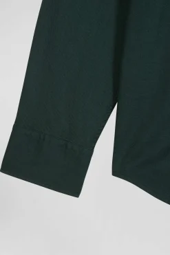 Chemise en piqué coton unie verte coupe Regular