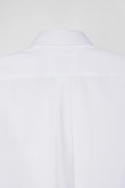 Chemise en piqué coton unie blanche coupe Regular