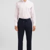 Chemise en popeline de coton rose à rayures bâton coupe Regular