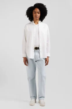 Chemise en popeline de coton blanche coupe Relaxed