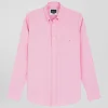 Chemise en popeline de coton rose coupe Regular