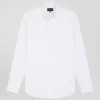 Chemise en popeline de coton blanc coupe Regular