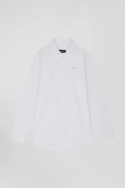 Chemise en popeline de coton blanche coupe Relaxed