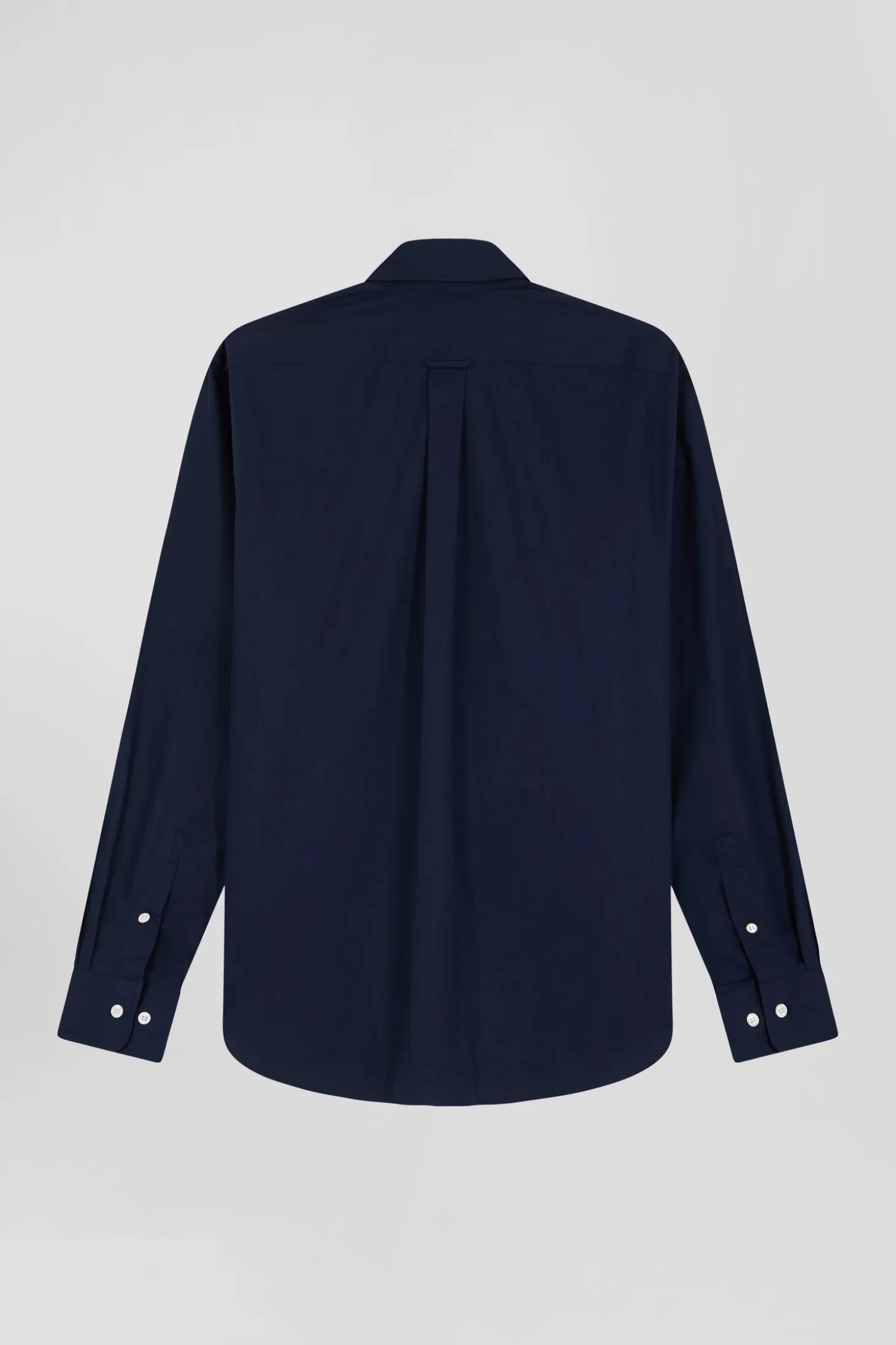 Chemise en popeline de coton bleu marine coupe Regular