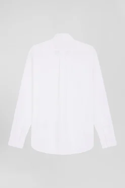 Chemise en popeline de coton blanc coupe Regular
