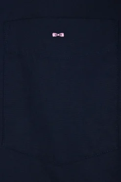 Chemise en popeline de coton bleu marine coupe Regular
