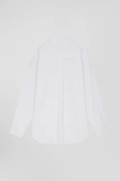 Chemise en popeline de coton blanche coupe Relaxed