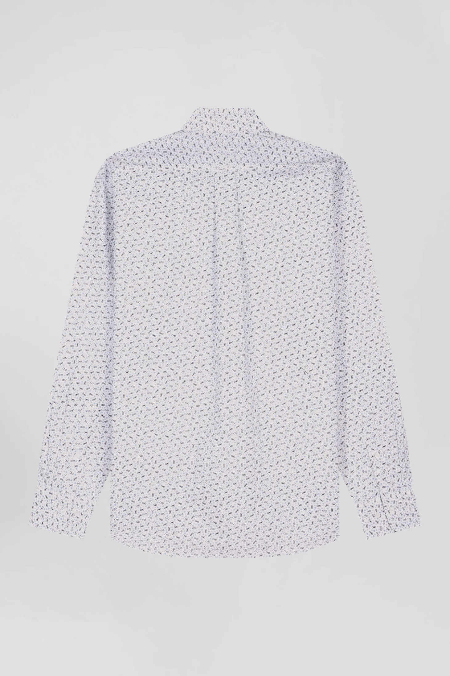 Chemise en popeline de coton écrue microimprimé nœud papillon coupe Regular