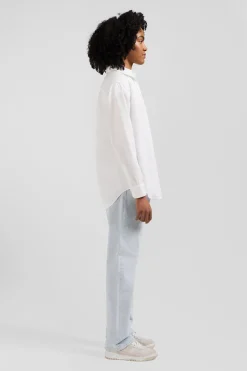 Chemise en popeline de coton blanche coupe Relaxed