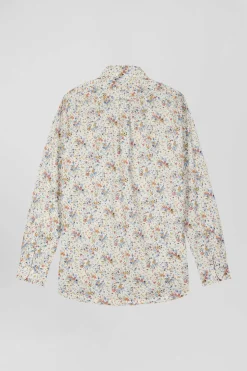 Chemise en popeline de coton imprimé floral coupe Regular