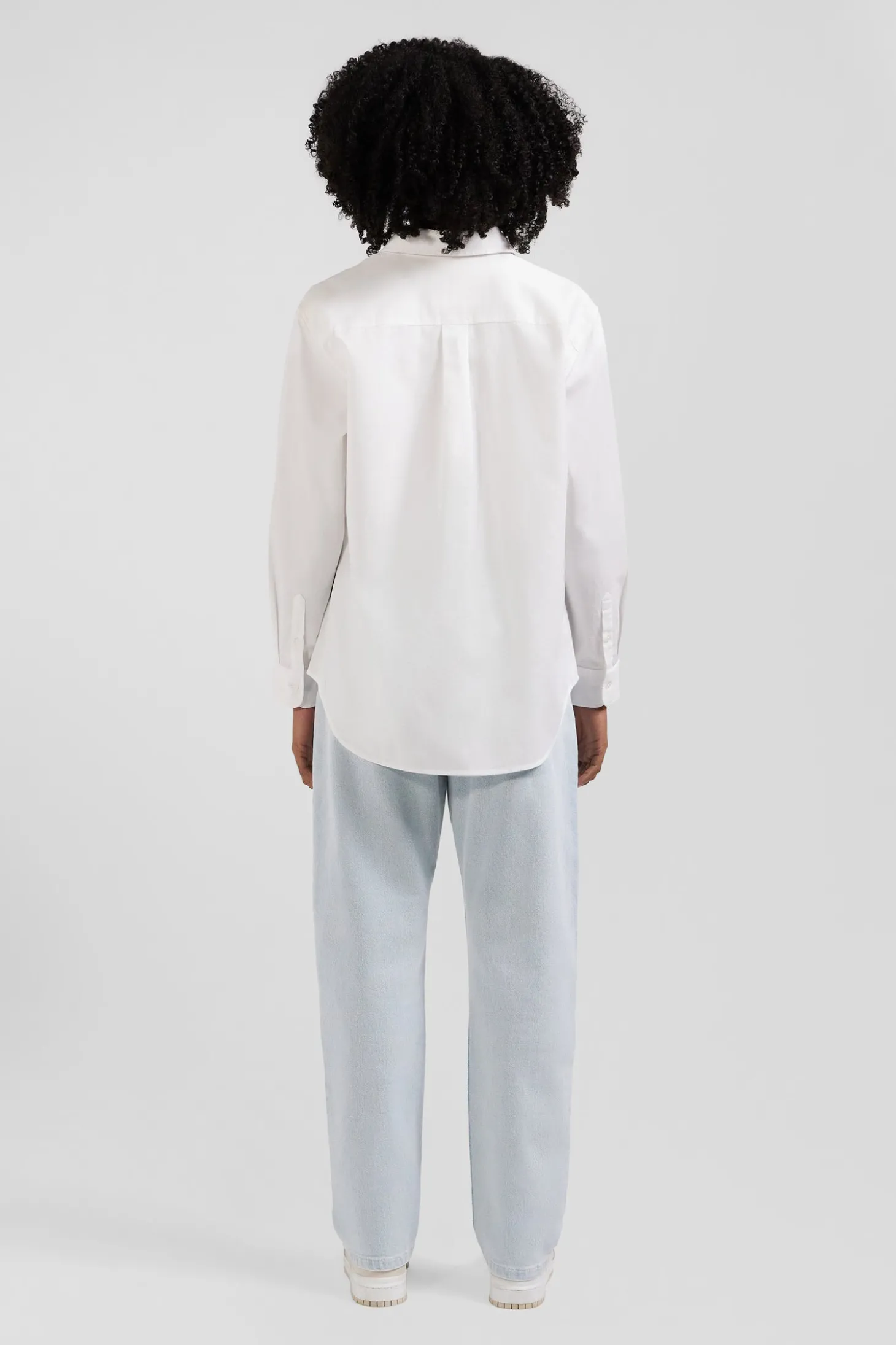 Chemise en popeline de coton blanche coupe Relaxed