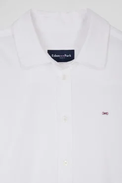 Chemise en popeline de coton blanche coupe Relaxed
