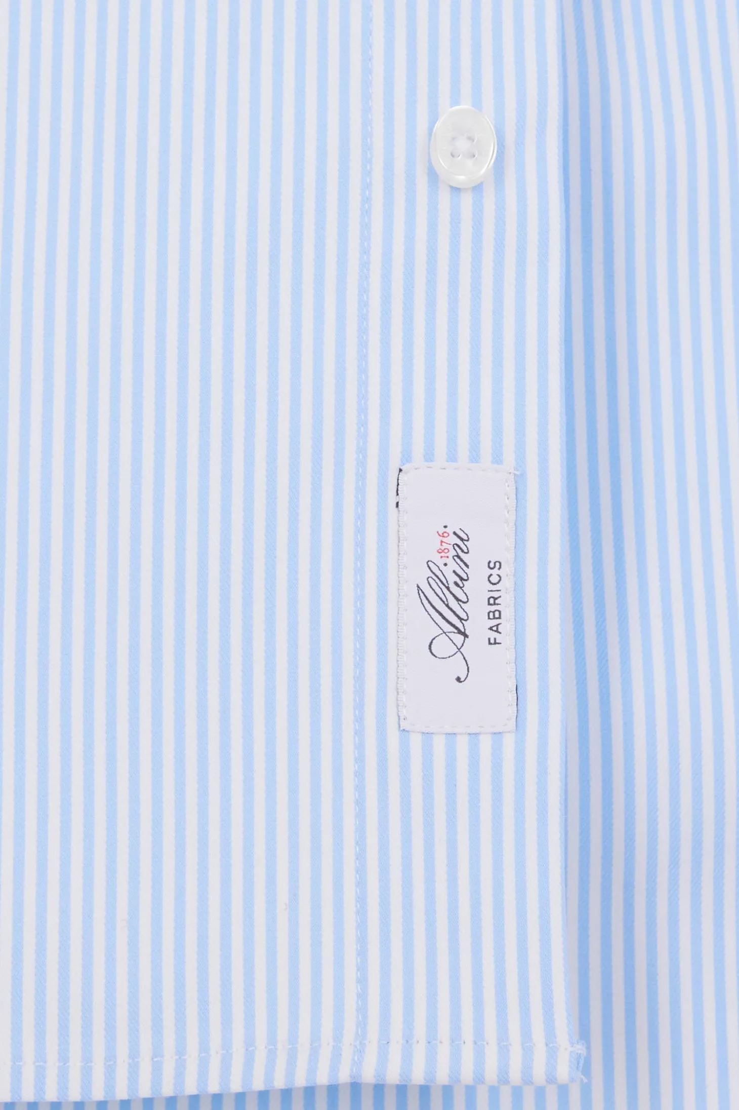 Chemise en popeline de coton bleue à rayures bâton coupe Regular
