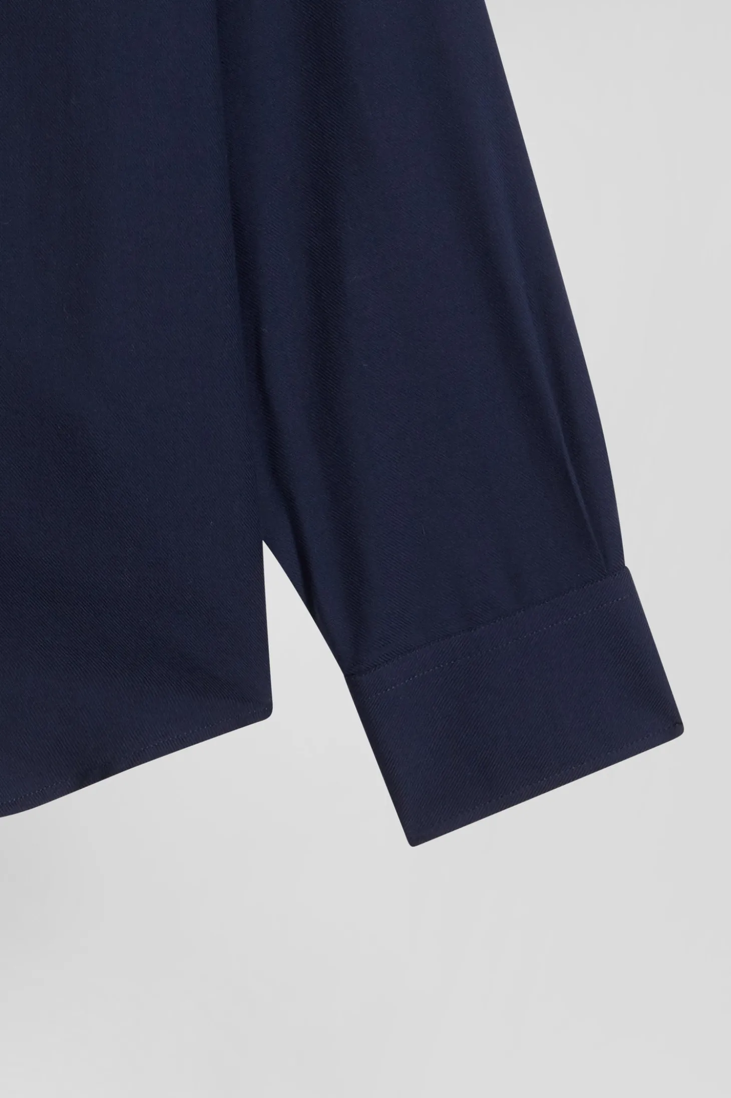 Chemise en twill de coton et cachemire indigo coupe Regular